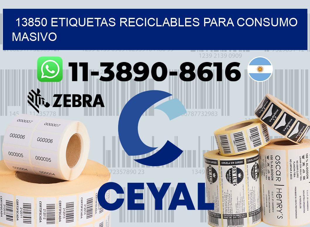13850 Etiquetas reciclables para consumo masivo