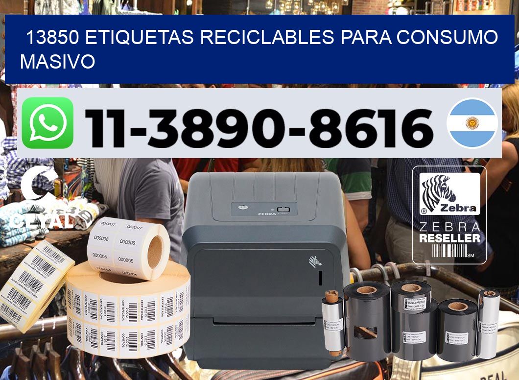 13850 Etiquetas reciclables para consumo masivo