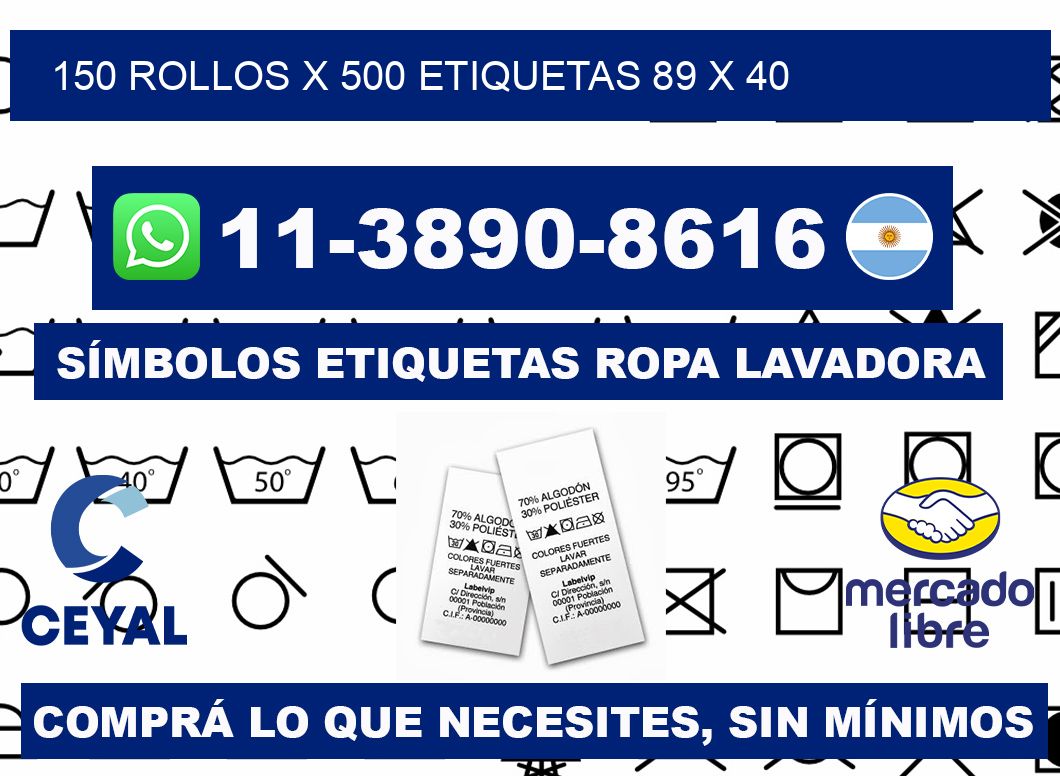 150 rollos x 500 etiquetas 89 x 40