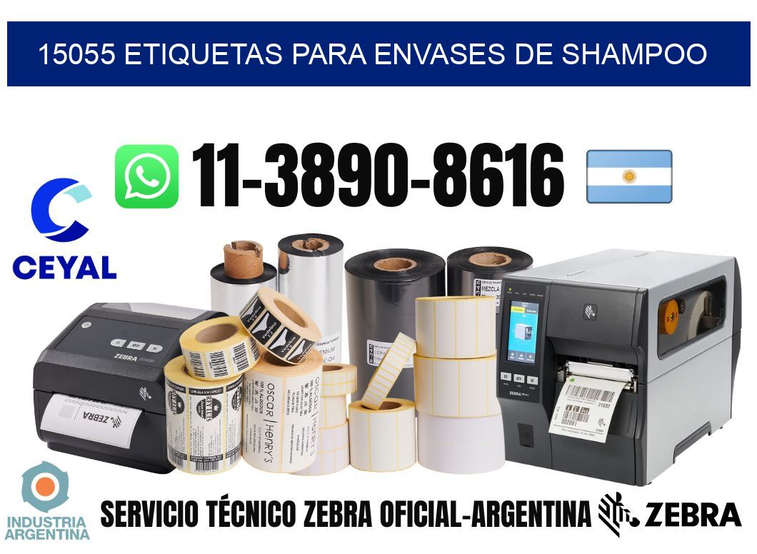 15055 Etiquetas para envases de shampoo
