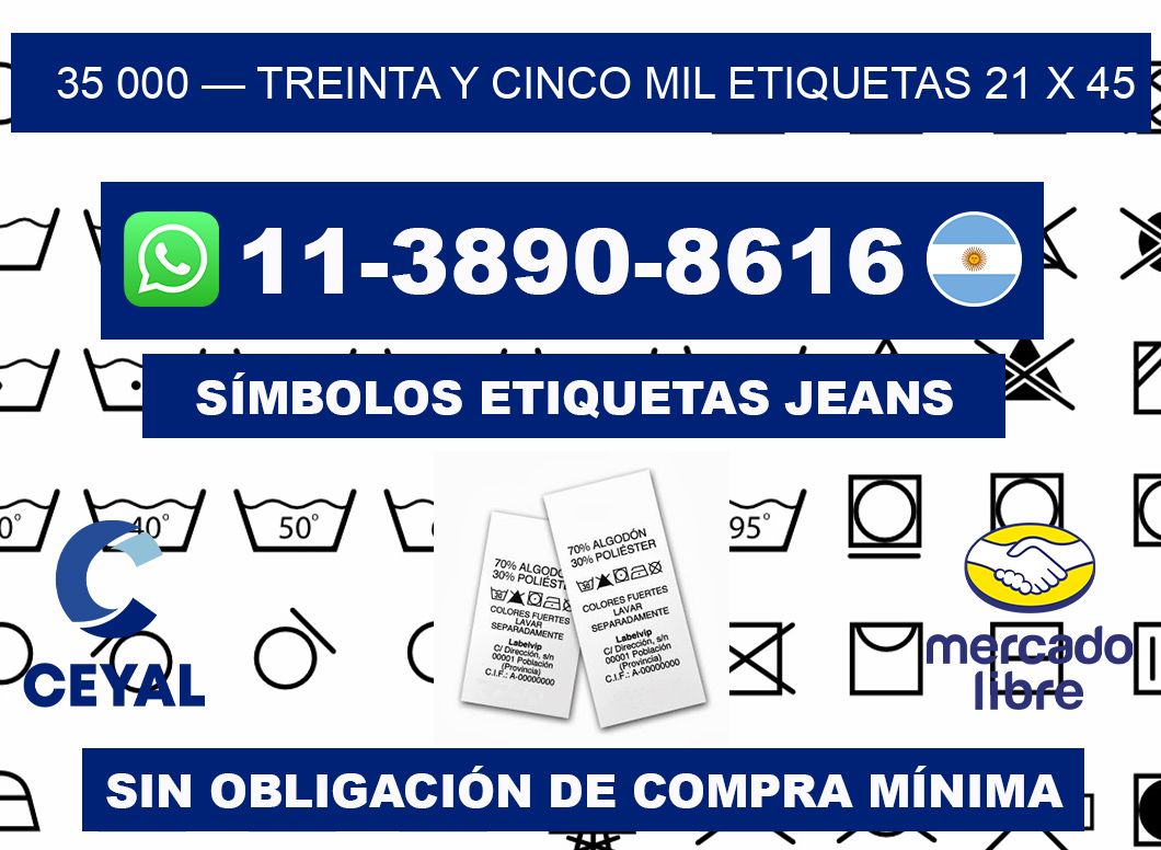 35 000 — treinta y cinco mil etiquetas 21 x 45