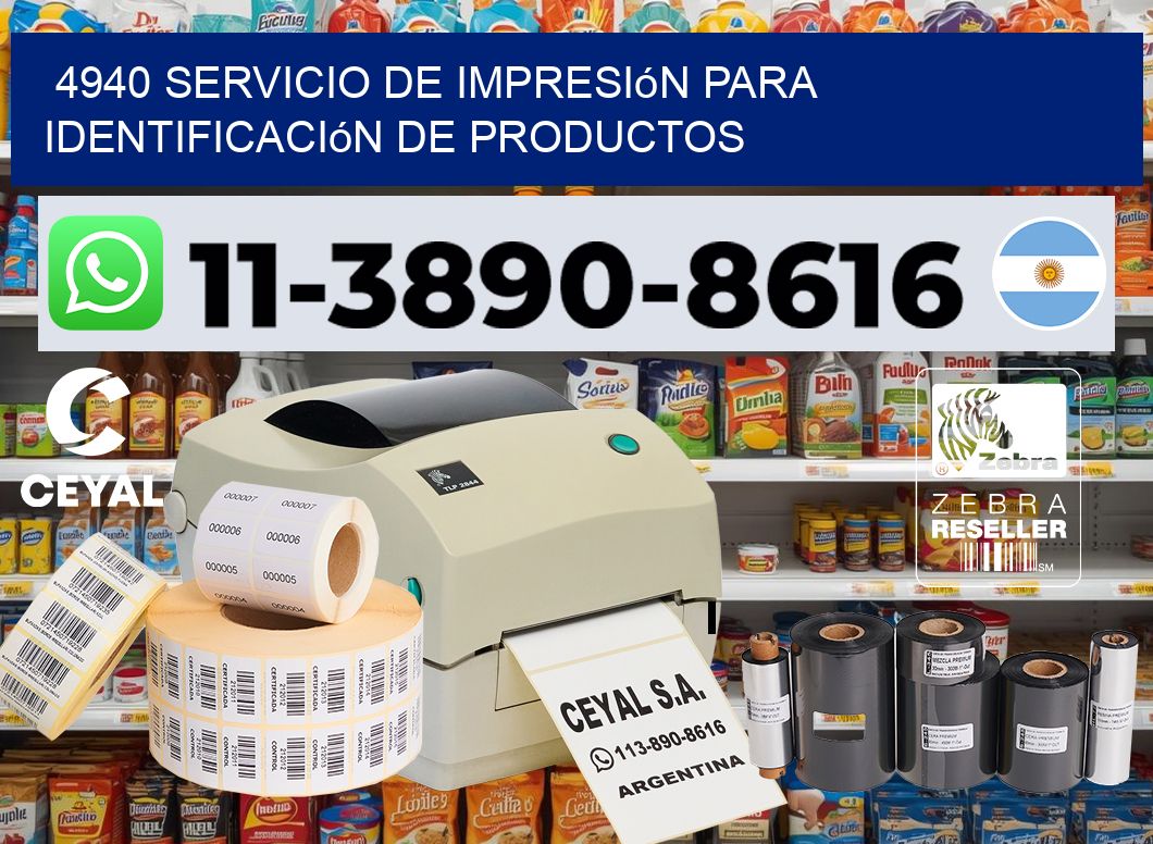 4940 Servicio de impresión para identificación de productos