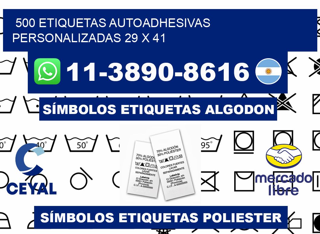 500 Etiquetas autoadhesivas personalizadas 29 x 41