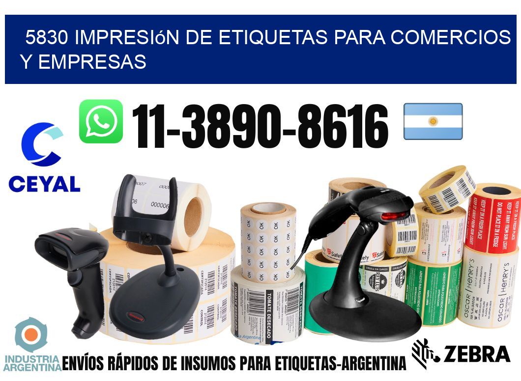 5830 Impresión de etiquetas para comercios y empresas
