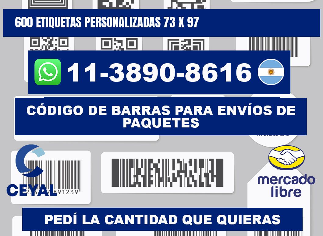 600 ETIQUETAS PERSONALIZADAS 73 x 97
