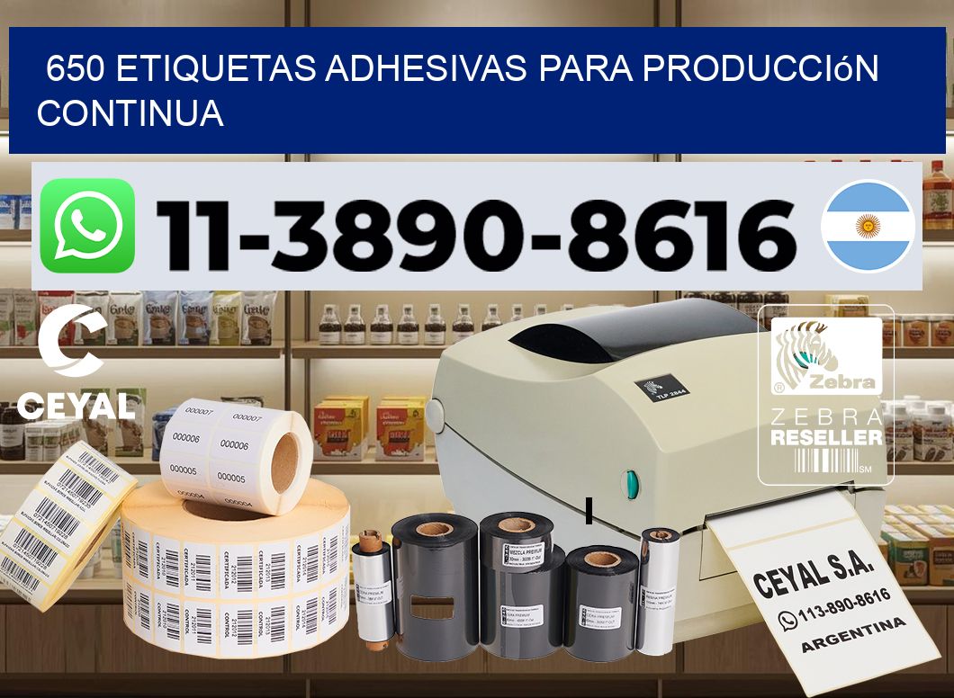 650 Etiquetas adhesivas para producción continua