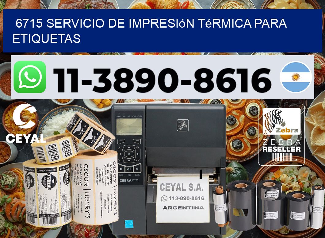 6715 Servicio de impresión térmica para etiquetas