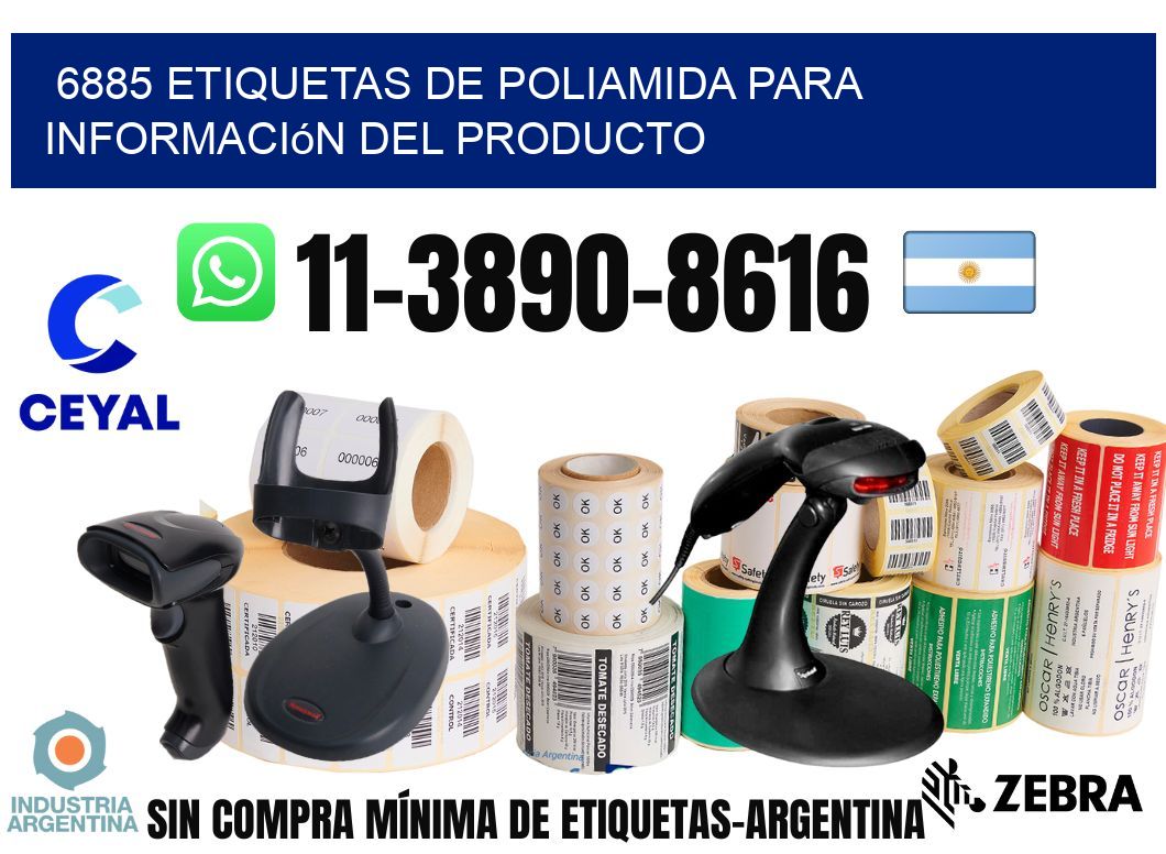 6885 Etiquetas de poliamida para información del producto