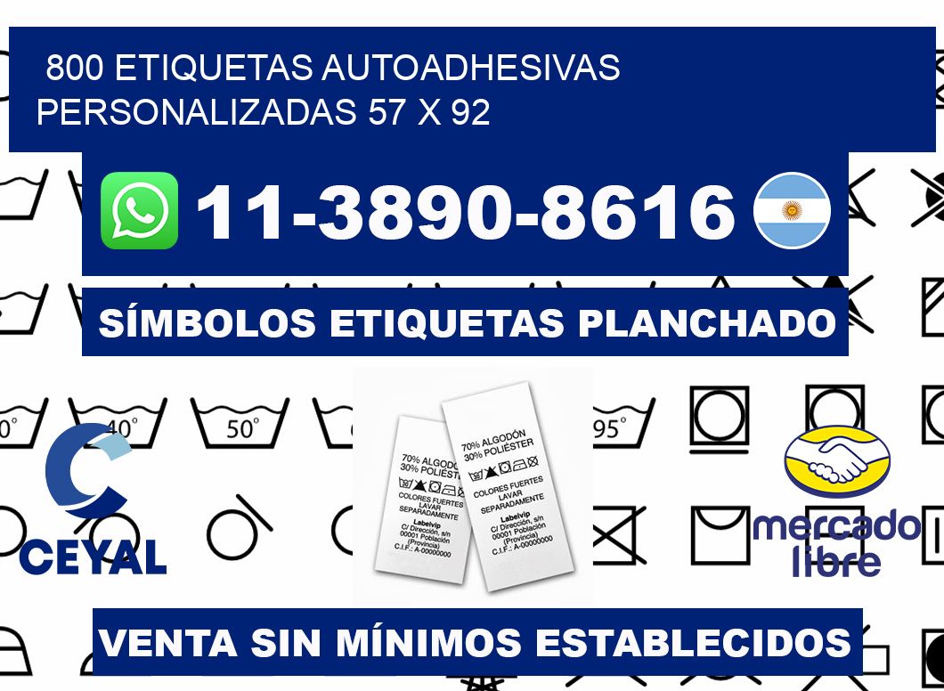 800 Etiquetas autoadhesivas personalizadas 57 x 92