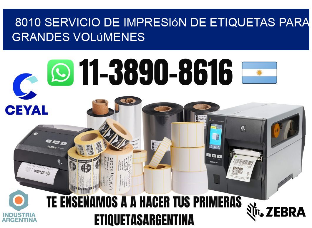 8010 Servicio de impresión de etiquetas para grandes volúmenes