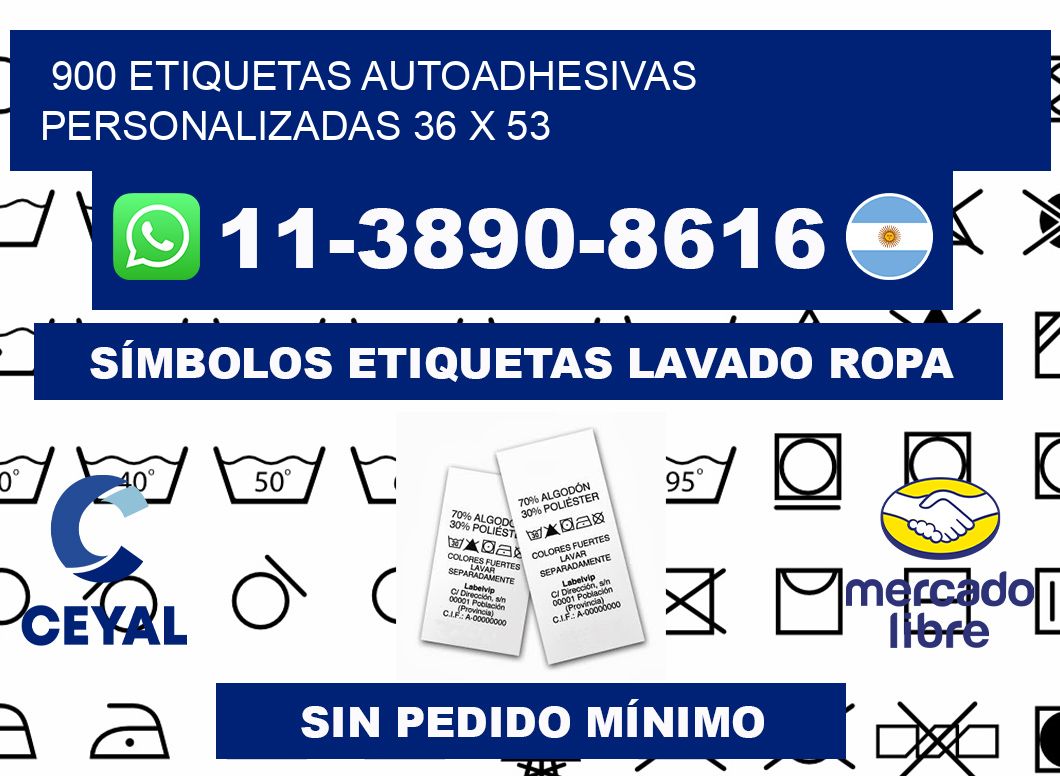 900 Etiquetas autoadhesivas personalizadas 36 x 53