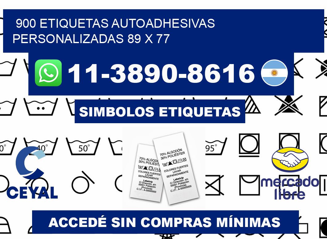 900 Etiquetas autoadhesivas personalizadas 89 x 77