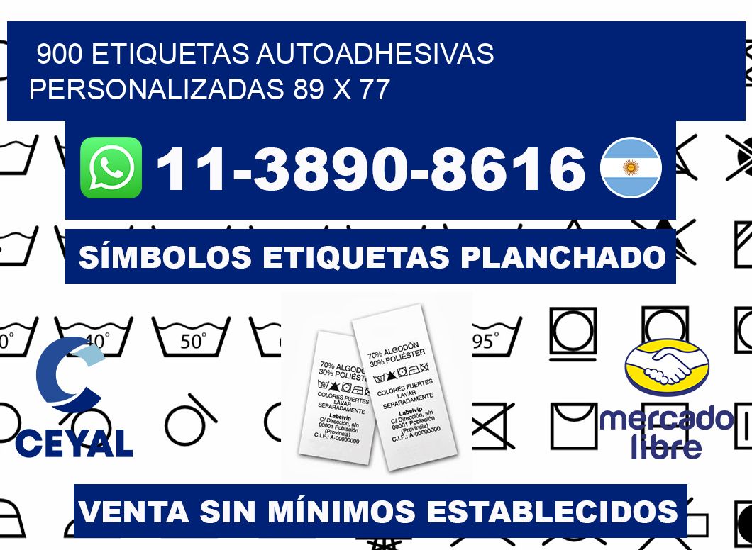 900 Etiquetas autoadhesivas personalizadas 89 x 77