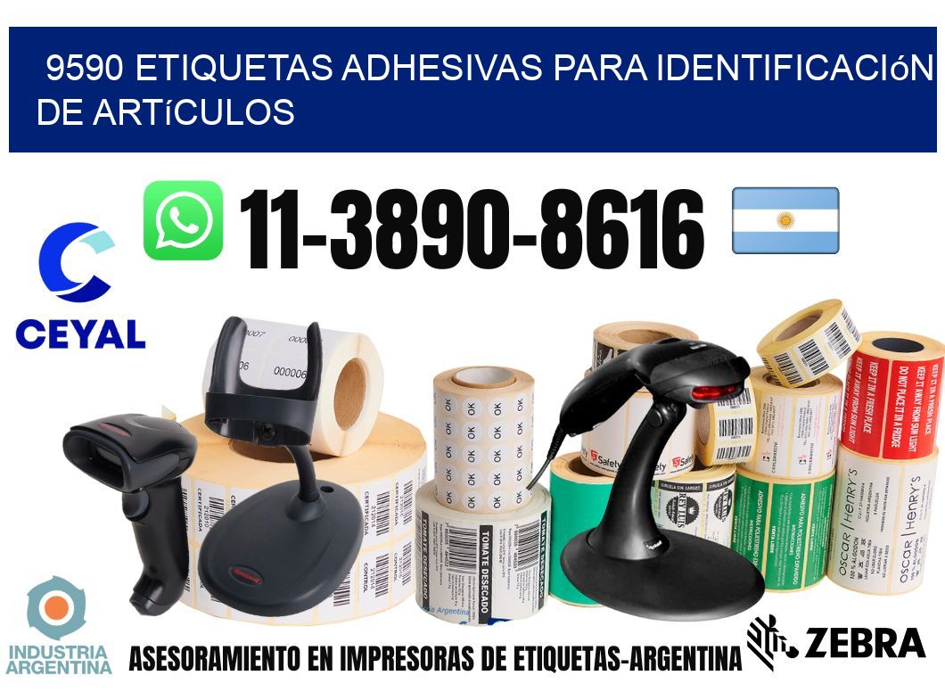 9590 Etiquetas adhesivas para identificación de artículos
