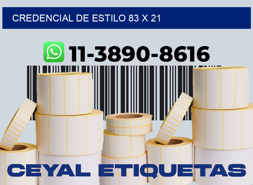 Credencial de estilo 83 x 21