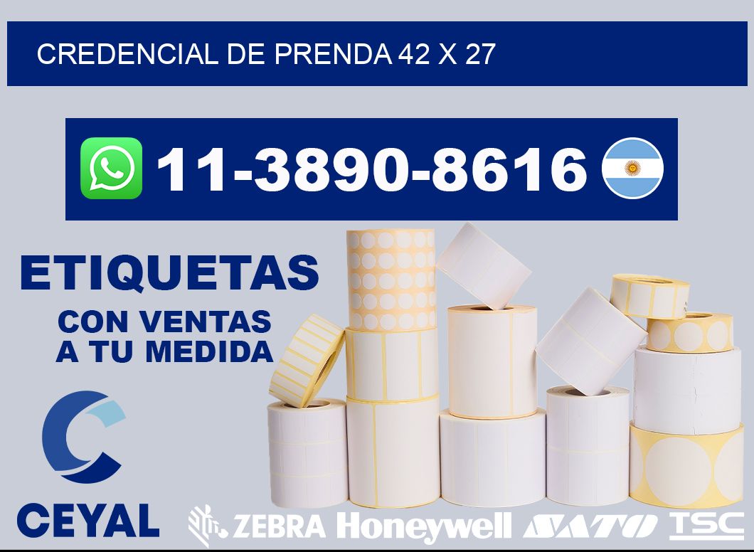 Credencial de prenda 42 x 27