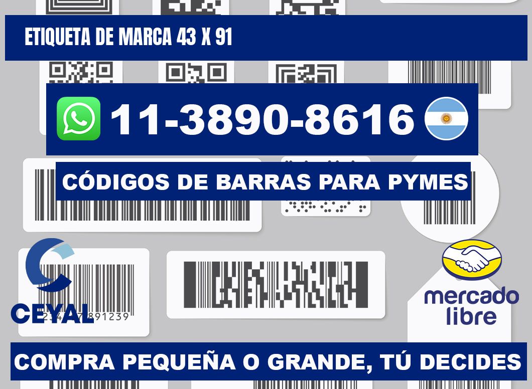 Etiqueta de marca 43 x 91