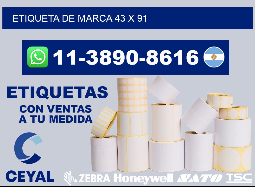Etiqueta de marca 43 x 91