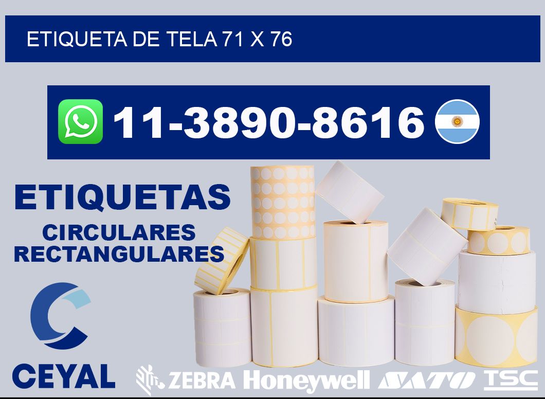 Etiqueta de tela 71 x 76