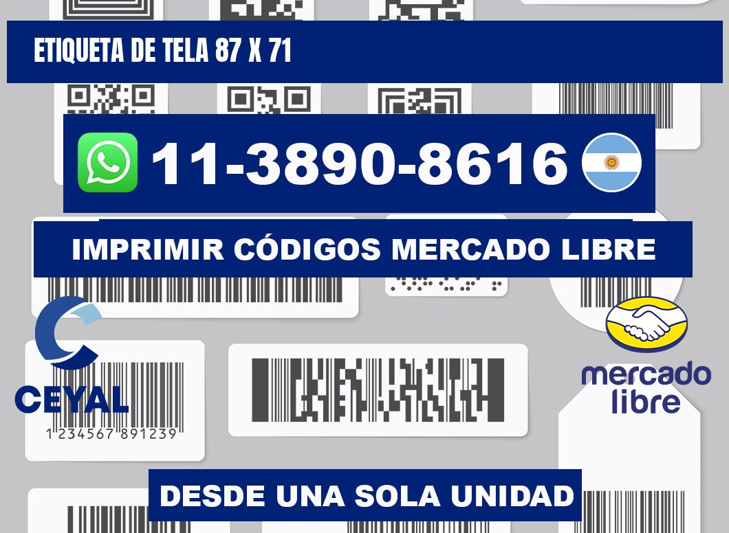 Etiqueta de tela 87 x 71