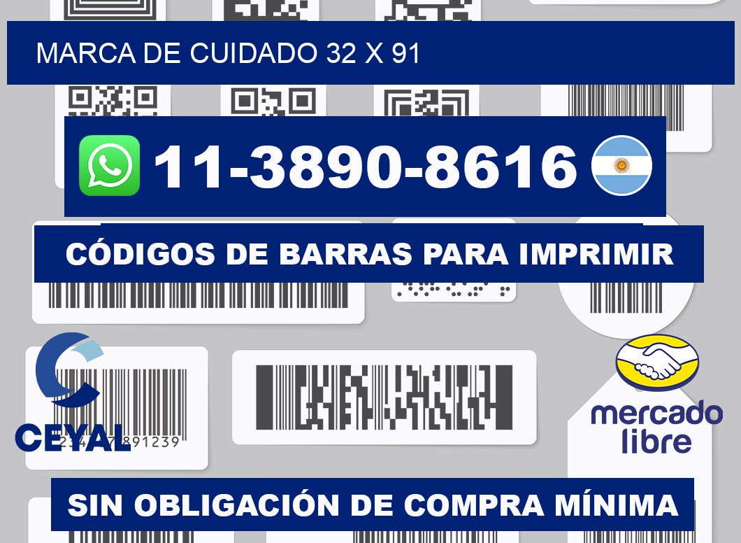Marca de cuidado 32 x 91