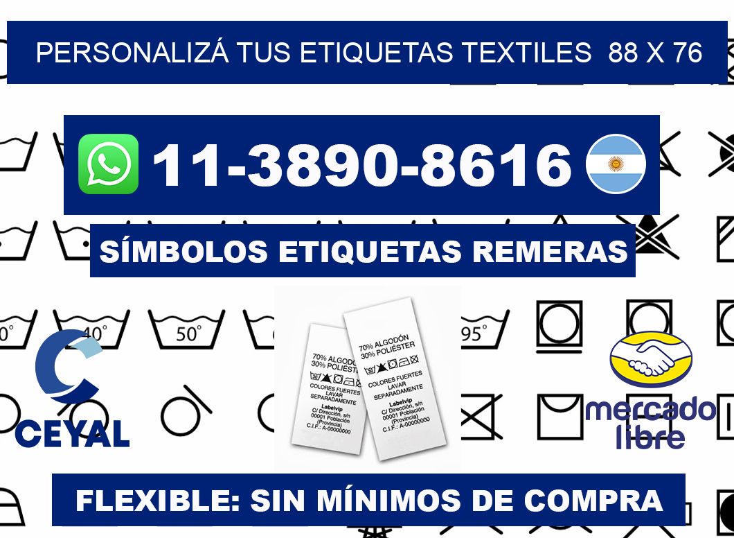 PERSONALIZÁ TUS ETIQUETAS TEXTILES  88 x 76