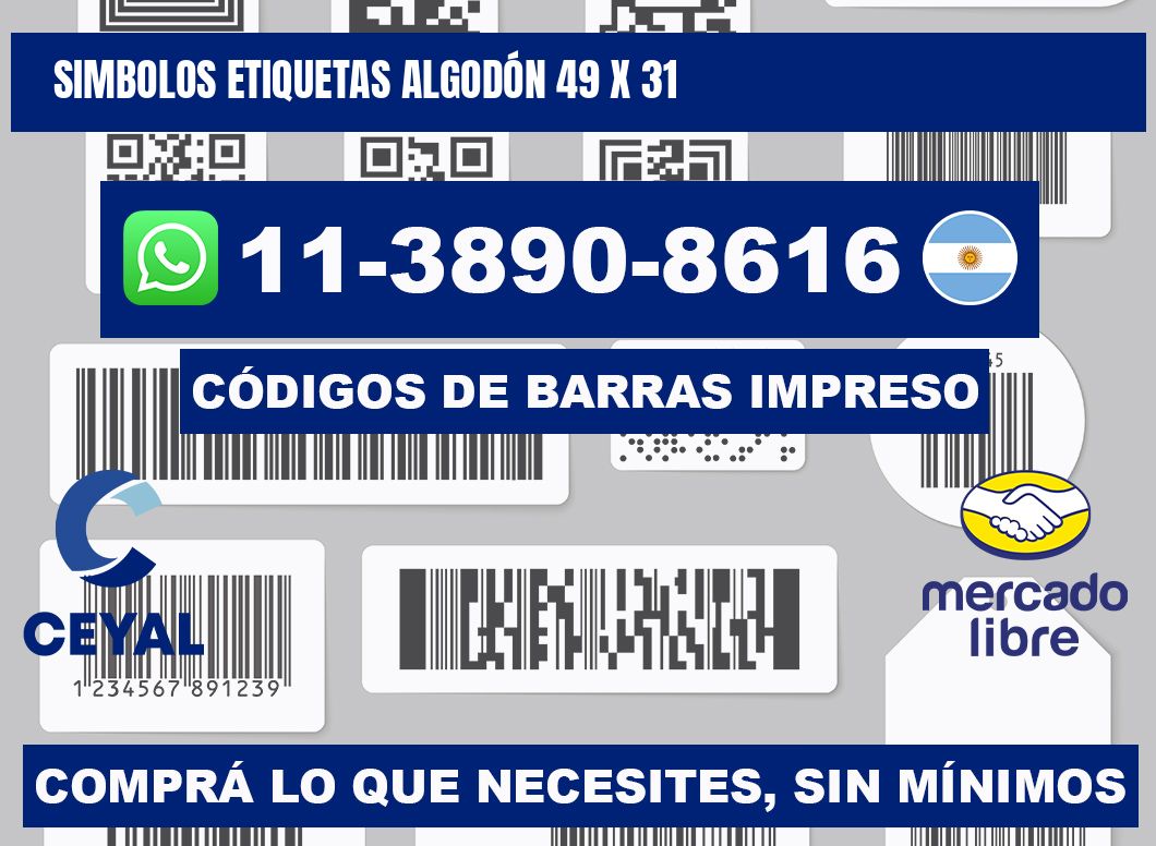 SIMBOLOS ETIQUETAS ALGODÓN 49 x 31