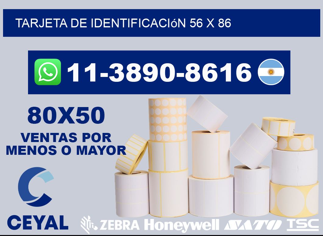 Tarjeta de identificación 56 x 86