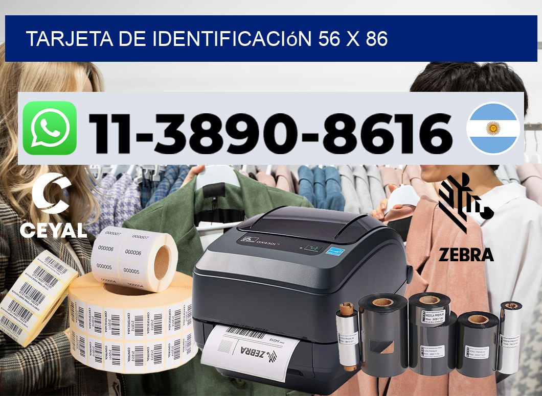 Tarjeta de identificación 56 x 86