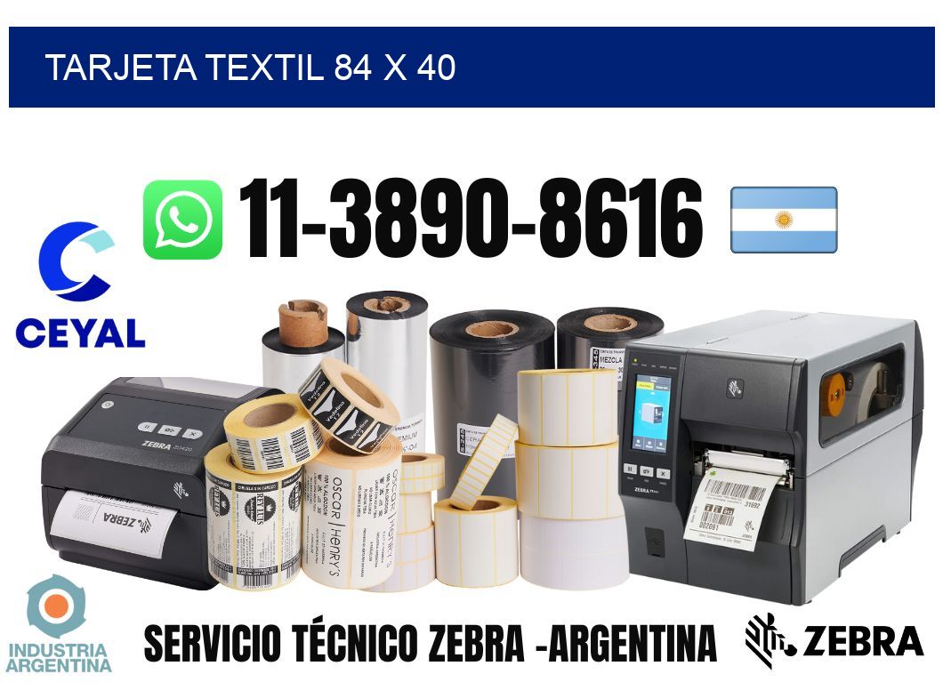 Tarjeta textil 84 x 40