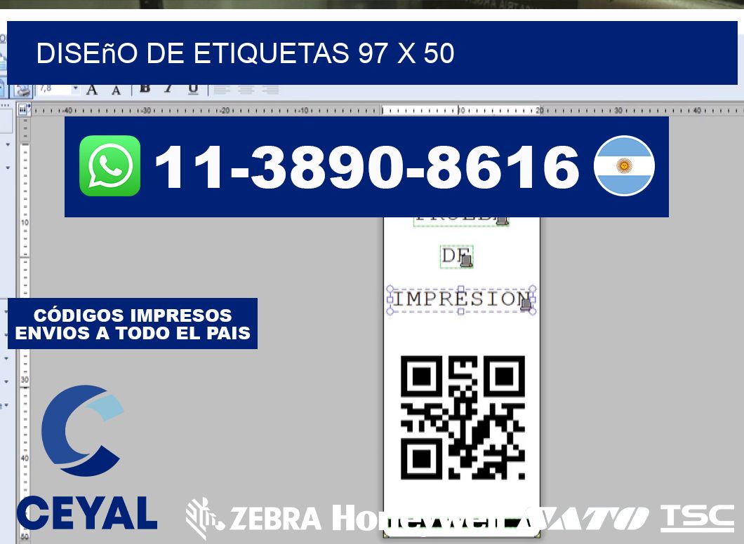 diseño de etiquetas 97 x 50