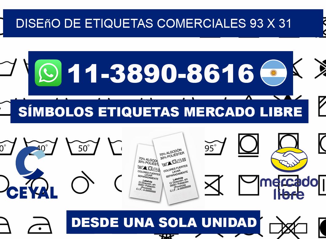 diseño de etiquetas comerciales 93 x 31