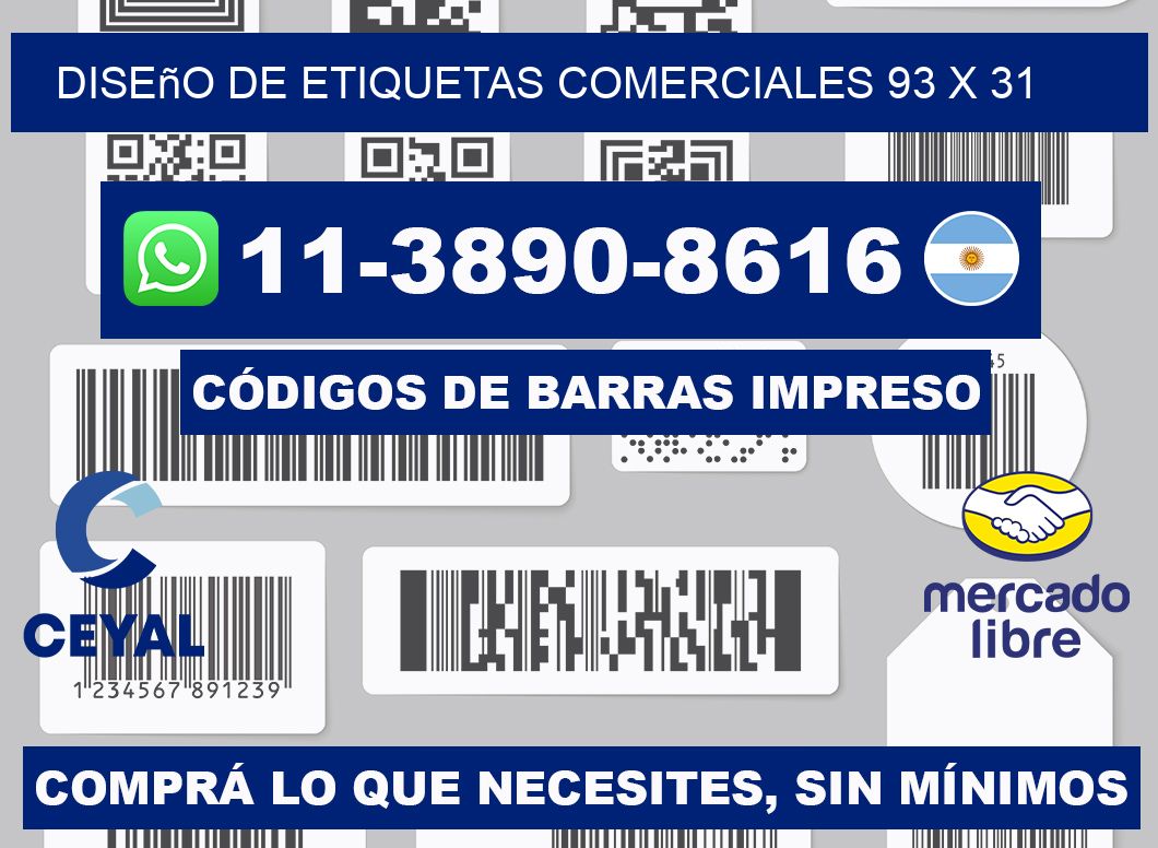 diseño de etiquetas comerciales 93 x 31