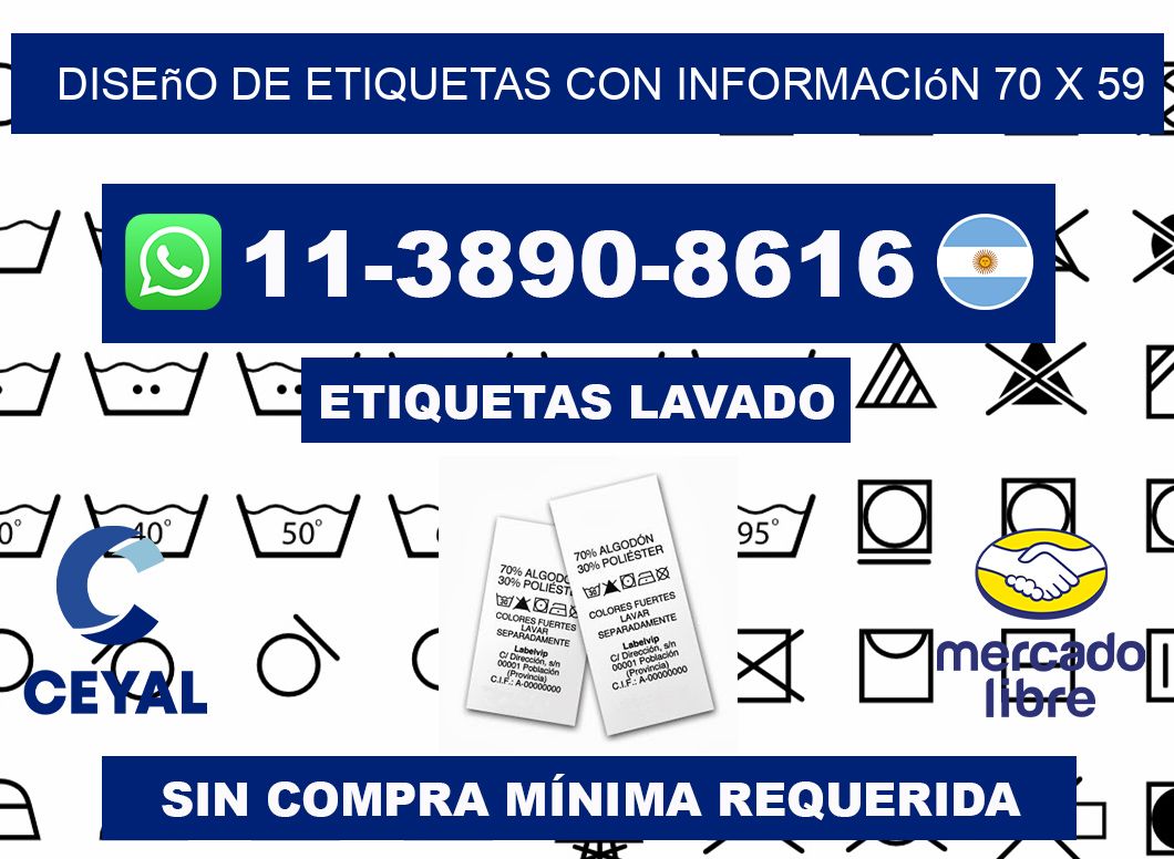 diseño de etiquetas con información 70 x 59