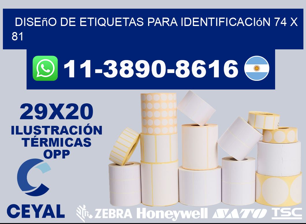 diseño de etiquetas para identificación 74 x 81