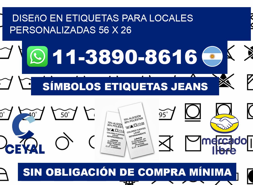 diseño en etiquetas para locales personalizadas 56 x 26