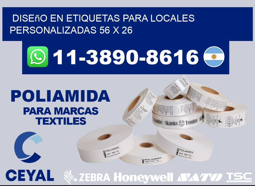 diseño en etiquetas para locales personalizadas 56 x 26