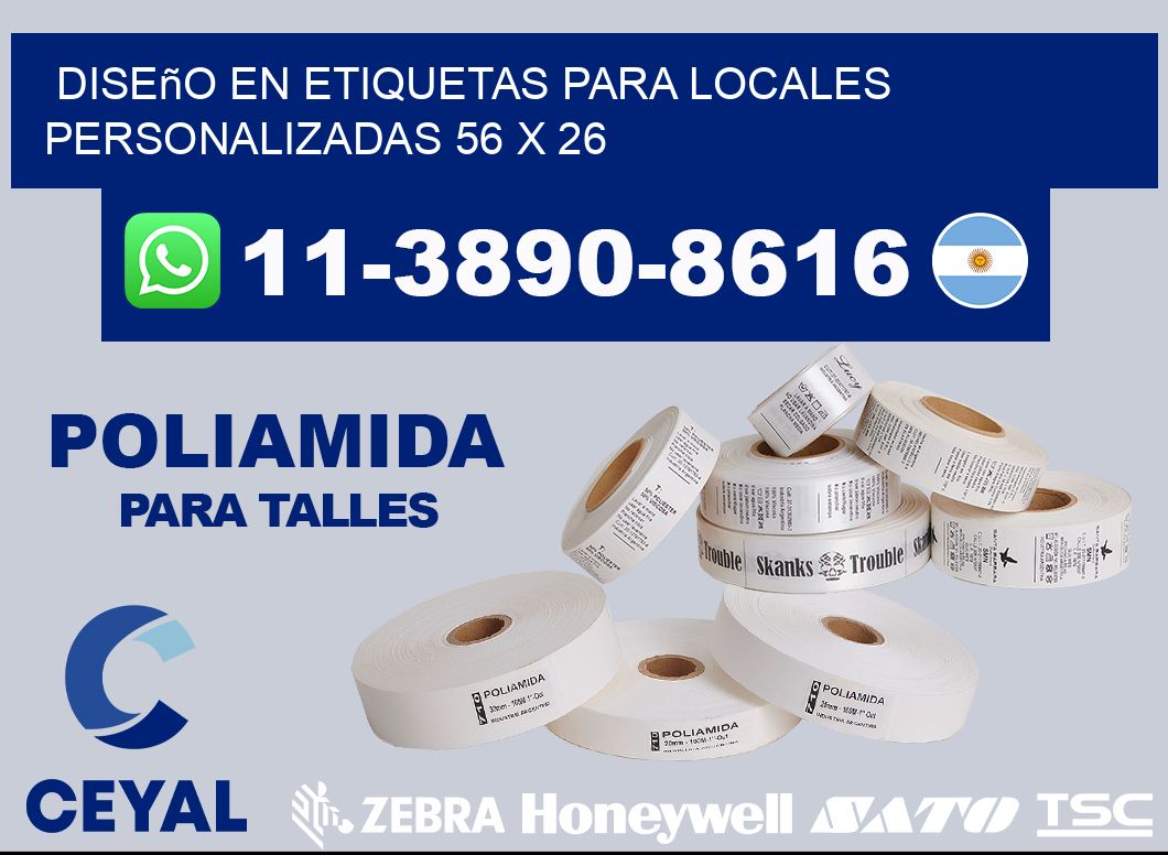 diseño en etiquetas para locales personalizadas 56 x 26