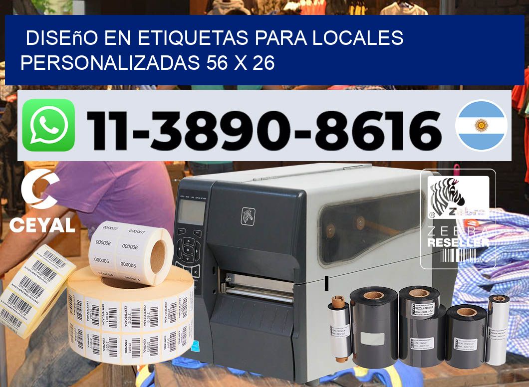 diseño en etiquetas para locales personalizadas 56 x 26
