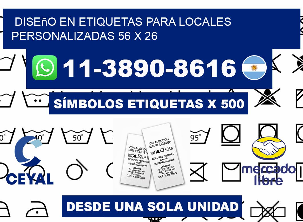 diseño en etiquetas para locales personalizadas 56 x 26