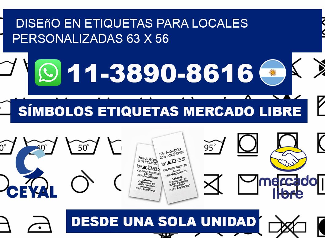 diseño en etiquetas para locales personalizadas 63 x 56