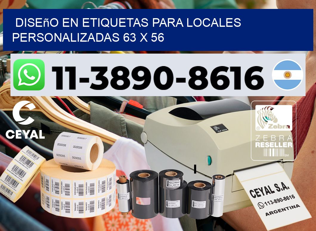 diseño en etiquetas para locales personalizadas 63 x 56