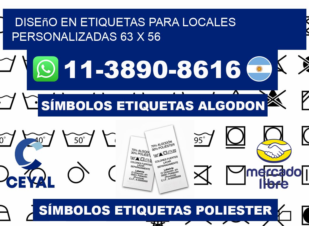 diseño en etiquetas para locales personalizadas 63 x 56