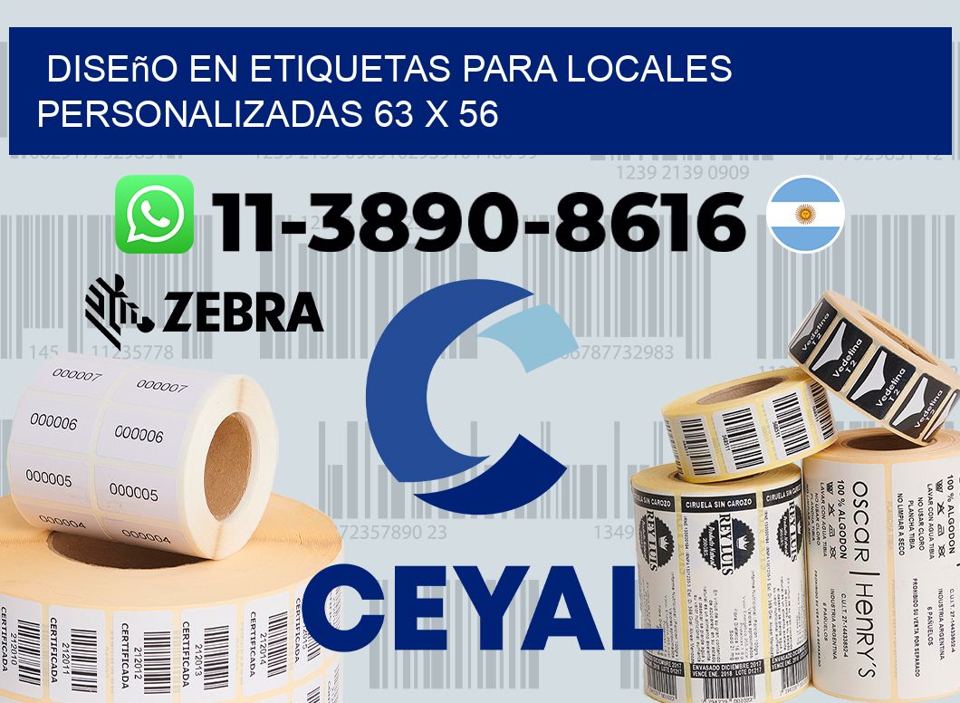 diseño en etiquetas para locales personalizadas 63 x 56