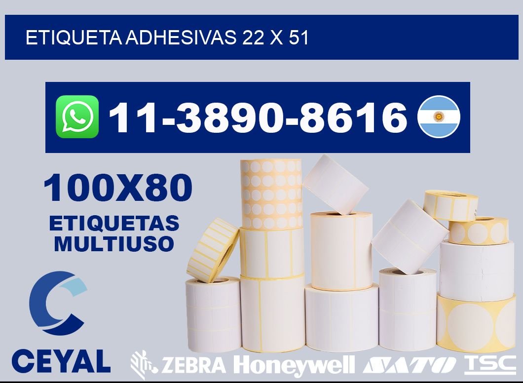 etiqueta adhesivas 22 x 51
