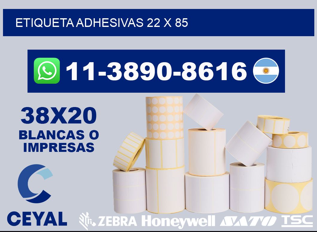 etiqueta adhesivas 22 x 85