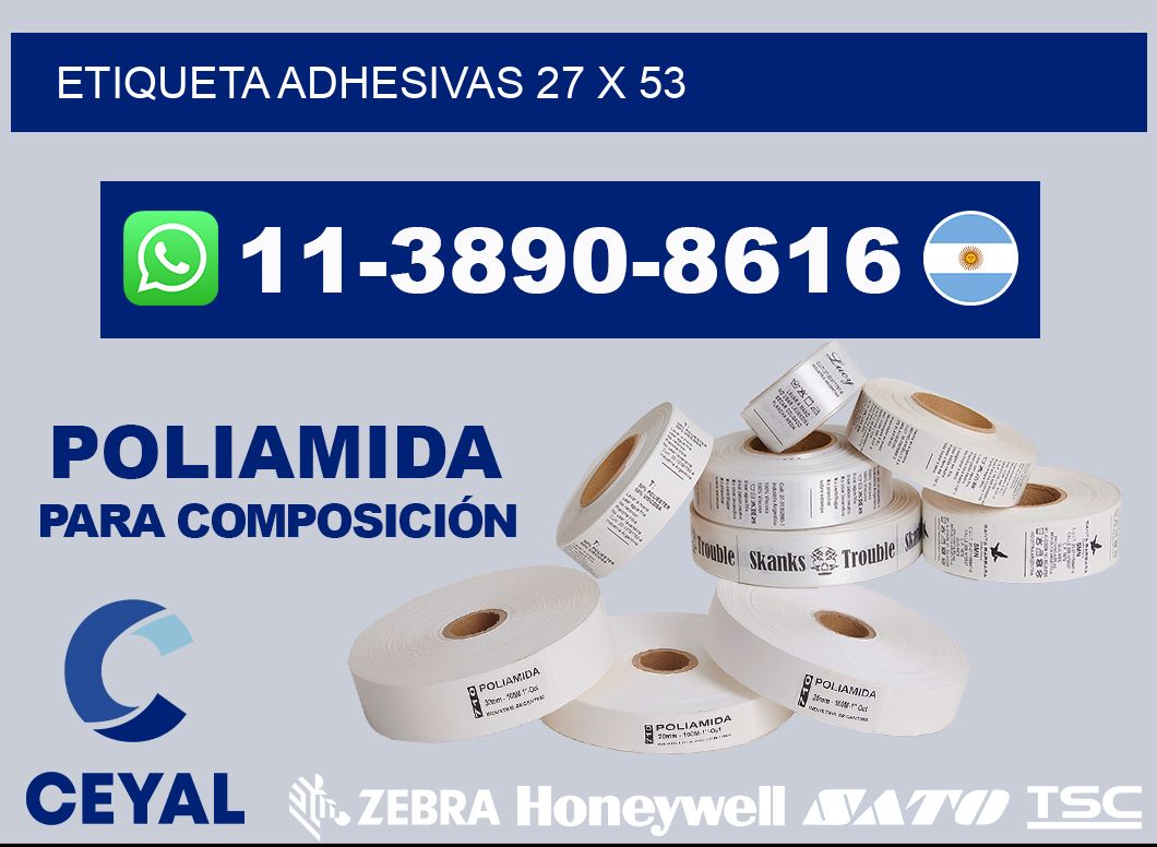 etiqueta adhesivas 27 x 53