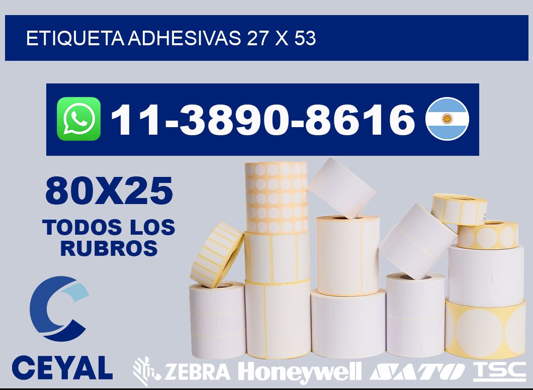 etiqueta adhesivas 27 x 53