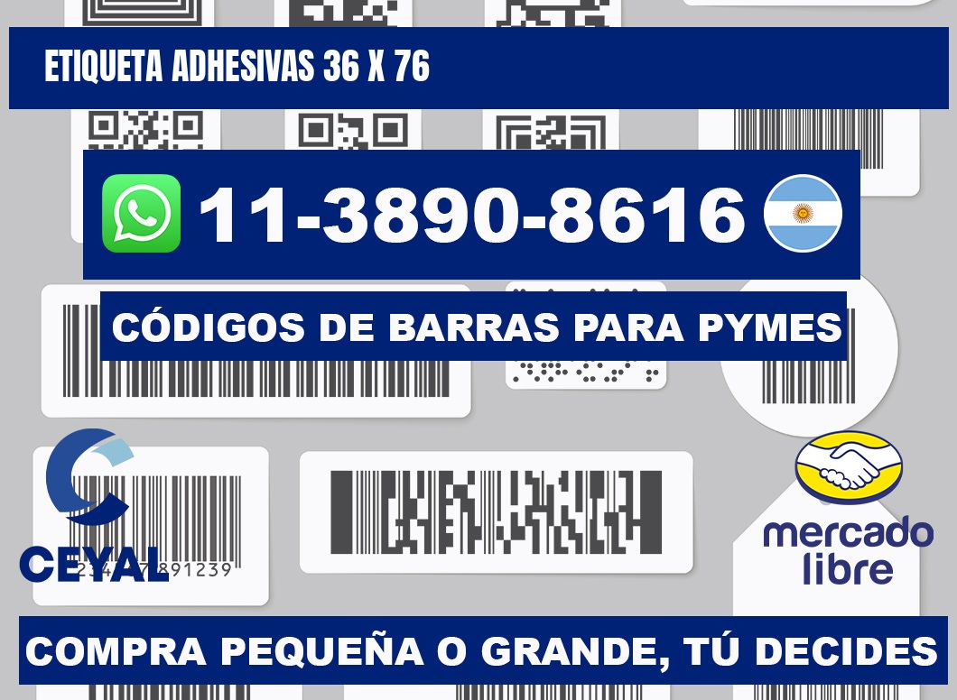 etiqueta adhesivas 36 x 76