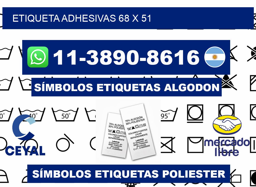 etiqueta adhesivas 68 x 51